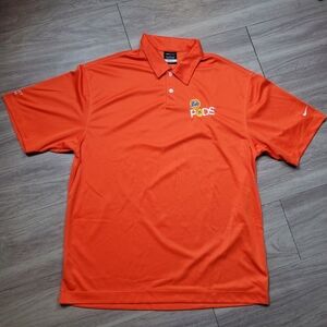Nike Golf Polo Shirt Dri-Fit Target Team Tide Pods Mens L Orange Short Sleeve